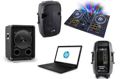 Aktivboxen und Funkmikrofon